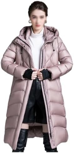 YXYHD Down Jacket Female Long Section Hooded Slim Waist Thin White Duck Down Down Jacket Jacket Women (Color : D, Size : X-Large)