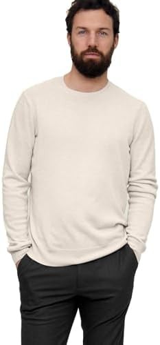 State Cashmere 男款必備圓領毛衣 100% 純羊絨經典長袖套頭衫