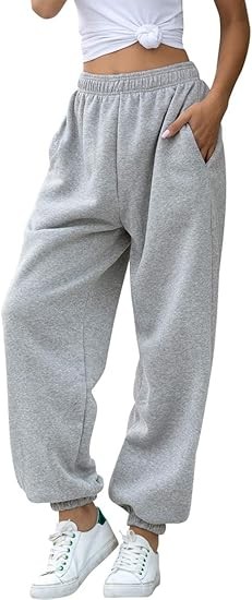 HeSaYep Women's High Waisted Sweatpants Workout Active Joggers Pants Baggy Lounge Bottoms