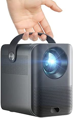 WiFi Projector Native 1080P, 4K Supported Portable Projector Netflix-Licensed, Android TV 10.0 Movie Projector with 9000Lumens, 2.4/5G WiFi, 4D Keystone Correction, 120" Screen and Google Assistant