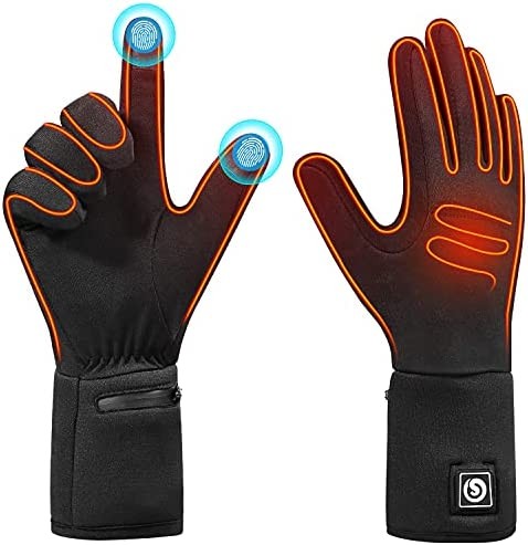 Haeglauv Rechargeable Heated Glove Liners - Men Women Electric Battery Powered Hand Warmers for Winter Outdoor Thin Gloves