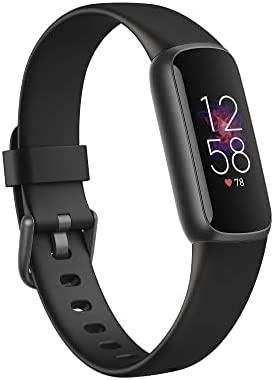 Fitbit Luxe Fitness and Wellness Tracker with Stress Management, Sleep Tracking and 24/7 Heart Rate, Black/Graphite, One Size (S & L Bands Included)