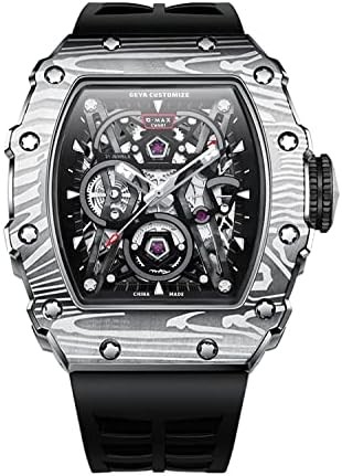 Redhai Automatic Mechanical Watch Skeleton Stainless 50M Waterproof Anti Shock Casual Diver Men Wrist Watch Sterling Watches Chronograph Analog Business Casual Fashion Adjustable Silicone Band