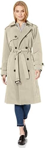 London Fog Women's 3/4 Length Double-Breasted Trench Coat with Belt
