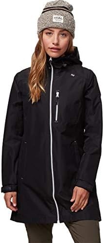 Helly Hansen Women's Long Belfast Lightweight Waterproof Windproof Breathable Raincoat Jacket with Hood