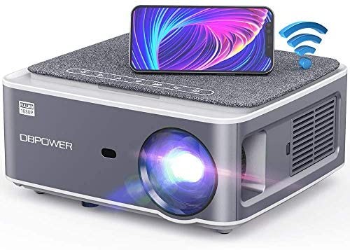 DBPOWER Native 1080P WiFi Projector, Upgrade 9500L Full HD Outdoor Movie Projector, Support 4D Keystone Correction, Zoom, PPT, 300" Portable Mini Video Projector Compatible w/Phone/Laptop/DVD/TV