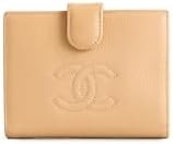CHANEL Women's Pre-Loved Chanel Beige Caviar Timeless CC Compact Wallet