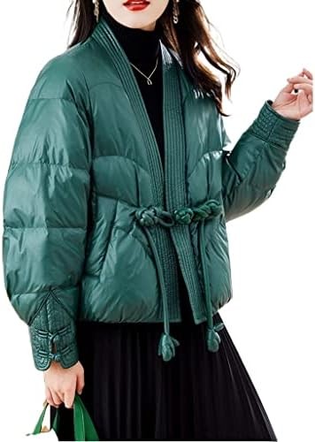 MOMM Women's Green Short Down Jacket Light Winter Coat (Color : Gray, Size : M)