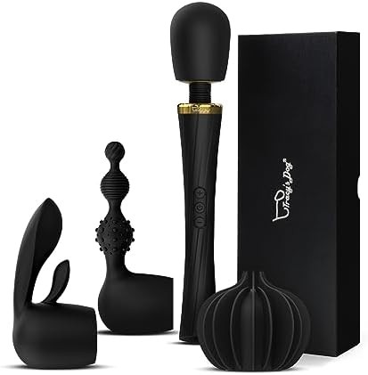 Tracy's Dog Wand Vibrator Kits for Couple, Vibrating Wand Adult Toys with 3 Attachments for Clitoral G Spot Anal Stimulation, Cordless Powerful Sex Toy for Women Partner Play with 5 Modes & 3 Speeds