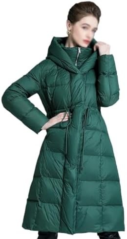 Douxie 90 White Duck Down Down Jacket Women's Mid-length Waist Thin Hooded Down Jacket Jacket