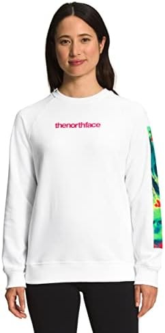THE NORTH FACE Women's Graphic Injection Crew, TNF White/Brlntcrl, Large