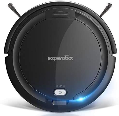 Robotic Vacuum Cleaner,Experobot K5AV Mini Robot Vacuum Cleaner,1500mAh Li-ion Battery,Auto Robotic Vacuum Cleaner, Ideal for Hardwood Floor & Low Pile Carpet, Robotic Cleaner Pet Hair (Black)