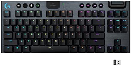 Logitech G915 TKL Tenkeyless Lightspeed Wireless RGB Mechanical Gaming Keyboard, Low Profile Switch Options, Lightsync RGB, Advanced Wireless and Bluetooth Support - Tactile
