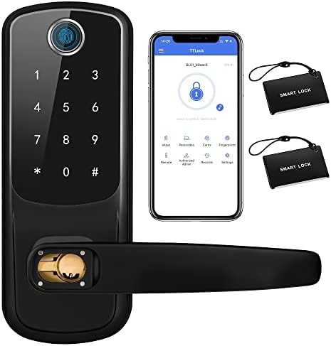 Smart Door Lock，keyless Entry Door Lock ， Fingerprint Door Lock，Smart Locks for Front Door，Digital Door Lock，Biometric Door Lock，keypad Door Lock with Handle，Support Bluetooth，APP， for Home Apartment