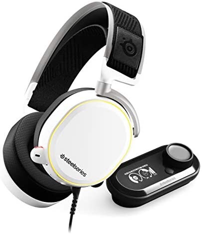 SteelSeries Arctis Pro + GameDAC Wired Gaming Headset - Certified Hi-Res Audio - Dedicated DAC and Amp - for PS5/PS4 and PC - White