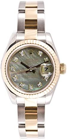 Rolex Ladys 179173 Datejust, Oyster Band, Fluted Bezel & Dark Mother of Pearl Diamond Dial