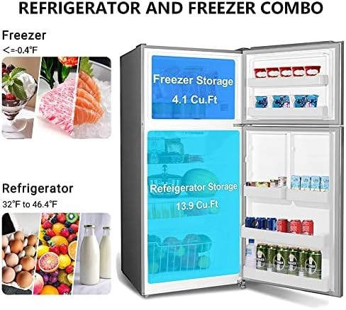 Techomey 30" Freestanding Top Freezer Refrigerator, 18.0 Cu. Ft. Frost Free Refrigerator, Garage Ready, Standard Depth, Stainless Steel