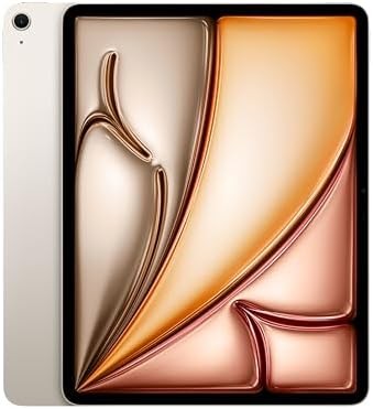 Apple iPad Air 13-inch (M2): Built for Apple Intelligence, Liquid Retina Display, 128GB, 12MP Front/Back Camera, Wi-Fi 6E, Touch ID, All-Day Battery Life — Starlight
