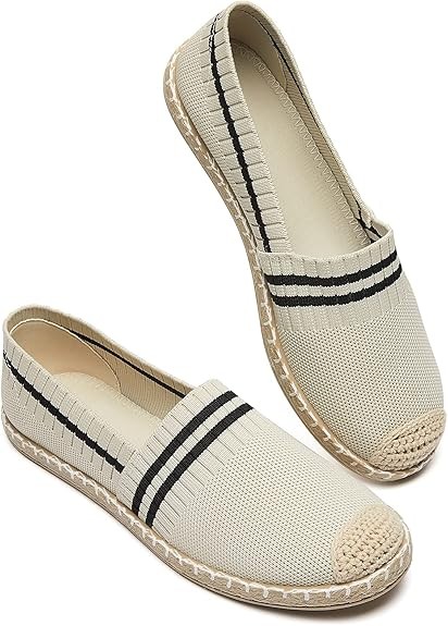 BABUDOG Womens Loafers for women,Mesh Slip on Shoes,Breathable White Flats for women