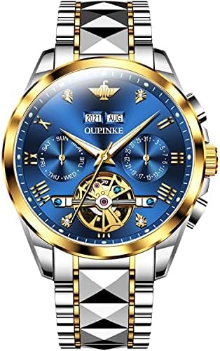 EYESHOCK Men's Tungsten Steel Automatic Waterproof Wrist Watches