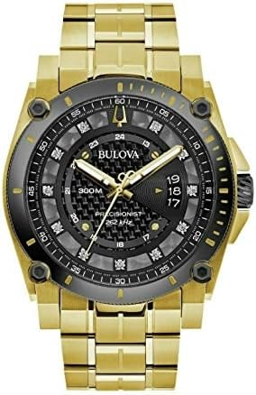 Bulova Men's Precisionist Diamond Gold-Tone Stainless Steel Watch | 46.5mm | 98D156